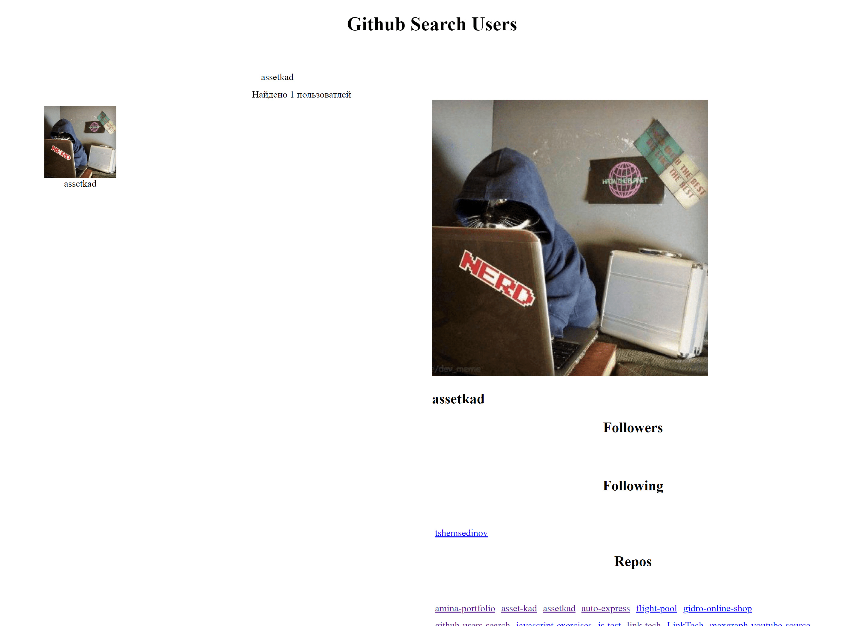 github users search